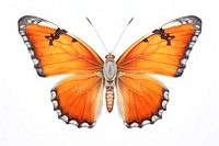 Butterfly animal insect white background. 