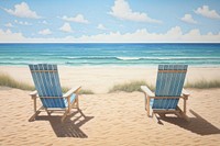 Beach furniture outdoors horizon. AI generated Image by rawpixel.