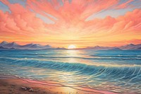 Sunset sky beach backgrounds landscape. 