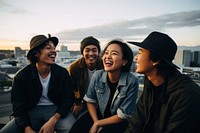 Teenagers laughing portrait adult. AI generated Image by rawpixel.