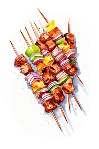 BBQ skewers grilling food meat. AI generated Image by rawpixel.