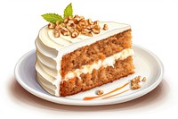 Carrot cake dessert cream plate. AI generated Image by rawpixel.