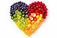Fruit blueberry raspberry heart. AI generated Image by rawpixel.