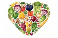 Vegetables heart plant food. 