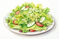 Salad vegetable lettuce plate. AI generated Image by rawpixel.