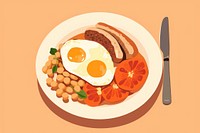 English breakfast food plate egg. AI generated Image by rawpixel.