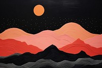 Desert night art painting nature. 