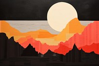 Desert night art mountain painting. AI generated Image by rawpixel.