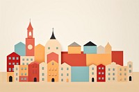 Church town scene architecture building painting. AI generated Image by rawpixel.