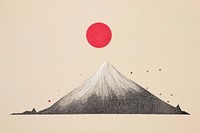 Fuji mountain art volcano drawing. 