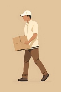 Delivery man cardboard adult delivering. AI generated Image by rawpixel.