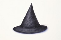 Wizard hat drawing black white background. 