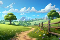 Countryside landscape grassland outdoors. AI generated Image by rawpixel.