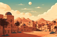 Desert city architecture landscape building. AI generated Image by rawpixel.