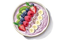 Healthy Smoothie bowl blueberry raspberry dessert. AI generated Image by rawpixel.