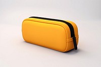 Pencil case suitcase luggage white background. 