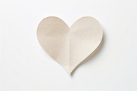 Heart paper white white background. 