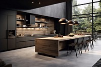 Modern kitchen architecture furniture building. 