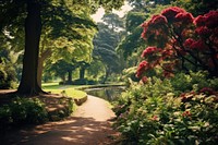 Peaceful park landscape outdoors woodland. 