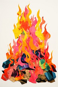 Bonfire paper art destruction.