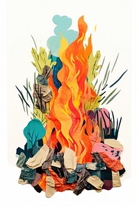 Bonfire fireplace painting art. AI generated Image by rawpixel.