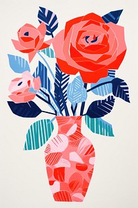 Rose painting pattern flower. AI generated Image by rawpixel.