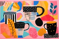 Coffee collage painting pattern. AI generated Image by rawpixel.