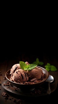 Chocolate ice cream dessert food freshness. 