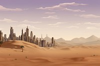 Desert city architecture landscape cityscape. 