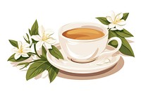 A Jasmine tea saucer coffee flower. 