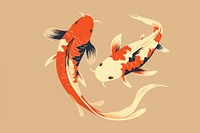 Two koi fish animal underwater goldfish. 