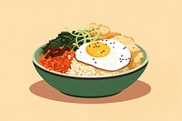 Bibimbap food meal bowl. 