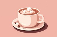Hot chocolate mug saucer drink. 