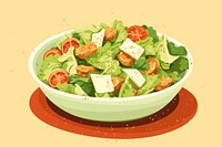 Ceasar salad food vegetable bowl. AI generated Image by rawpixel.
