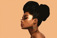 Black women portrait earring adult. AI generated Image by rawpixel.