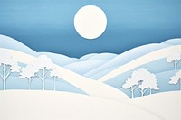 Snow landscape painting nature. 