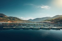 Fish farm outdoors nature lake. 