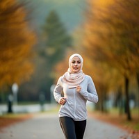 Jogging outdoors running sports. 