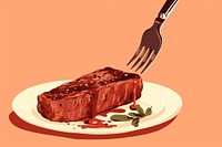 Food fork steak plate. AI generated Image by rawpixel.