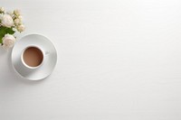White cleaned table saucer coffee flower