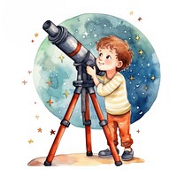 Telescope cartoon photographing photographer. 