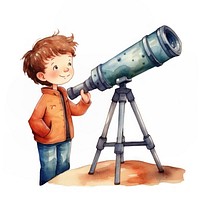 Telescope cartoon white background photography. 