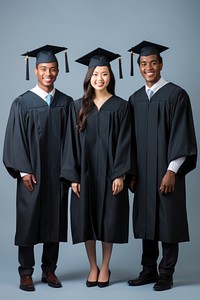 A plain-looking graduate group graduation portrait student. AI generated Image by rawpixel.