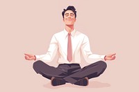 Man get stress adult yoga cross-legged. AI generated Image by rawpixel.