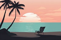 Beach furniture outdoors horizon. AI generated Image by rawpixel.