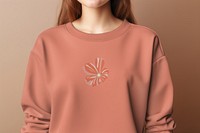 Pink flower sweater, winter apparel