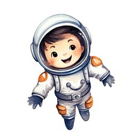 Astronaut cute toy white background. 