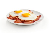 Breakfast egg bacon plate. 