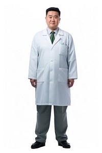 Hospital staff adult coat white background. 