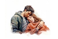 Cuddle portrait kissing adult. AI generated Image by rawpixel.